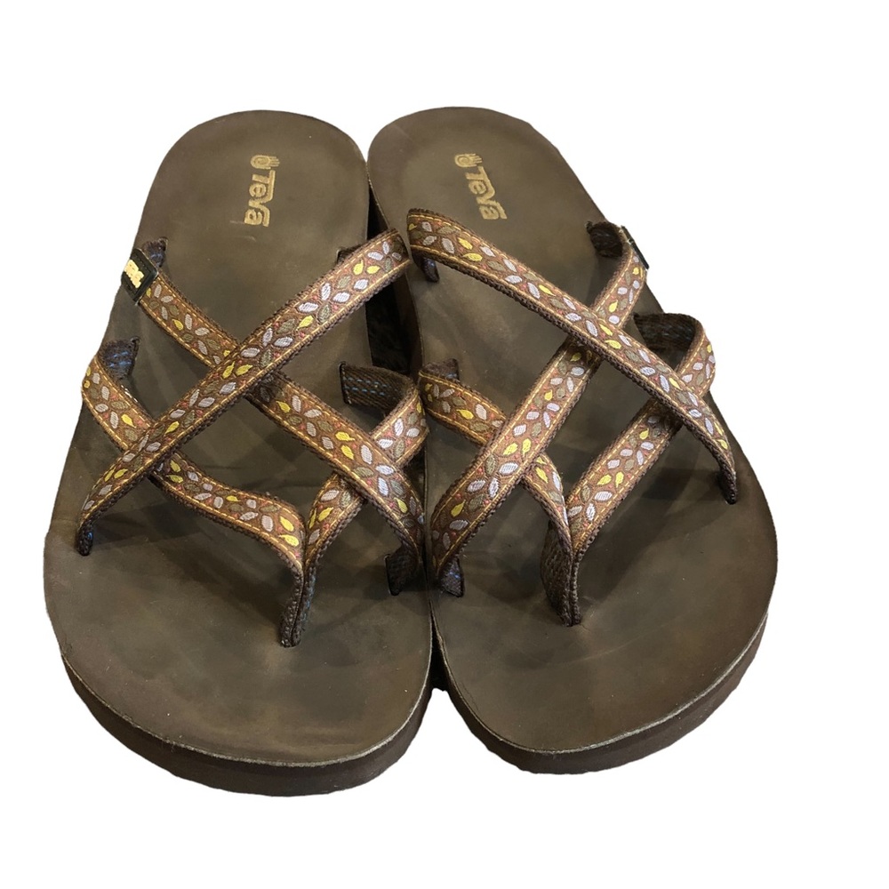 Teva Mush Mandalyn Ola 2 Wedge Flip Flops Sandals size 8